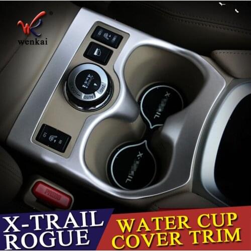 For Nissan X-Trail Rogue Sport T32 2WD 4WD J11 2014-2016 ABS Chrome Interior Water Cup Holder Trim Cover Molding Accessories