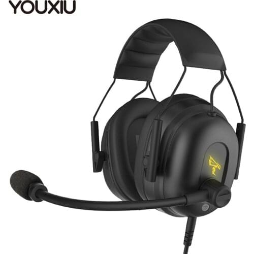 YOUXIU Gaming Headsets Deep bass Stereo 7.1 Surround Sound ENC Dual Microphone Noise Cancellation Tech Headphones for PC Laptop