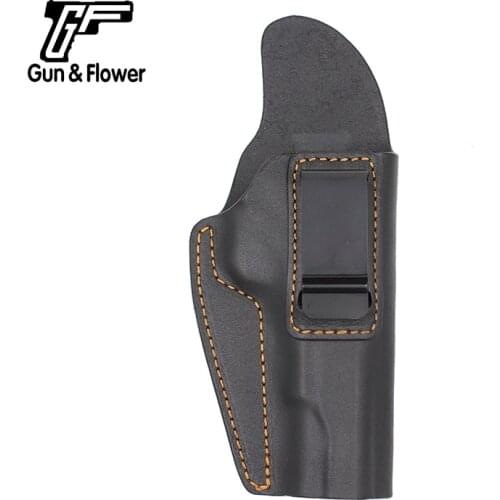 Gunflower IWB Pancake Right Hand Black Italy Full Grain Leather Pistol Holster for Colt 1911 Gun Accessories