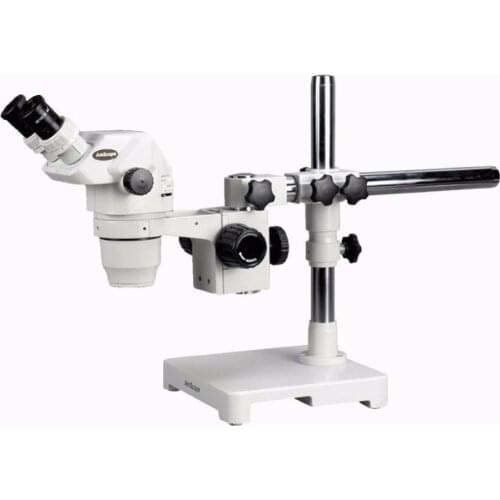 Ultimate Zoom Microscope--AmScope Supplies 2X-180X Ultimate Zoom Microscope with Single-Arm Boom Stand
