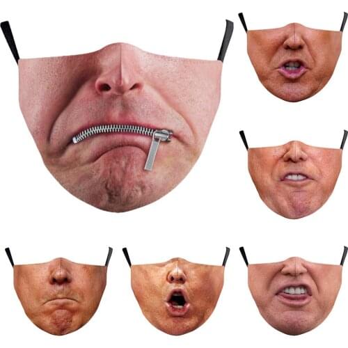 Halloween Cospaly Fashion Creative Funny Mouth Face-Masks Women Men Unisex Street Sports Breathable Protection Adult Party Mask