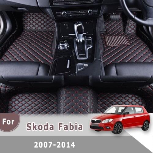 RHD Carpets For Skoda Fabia 2014 2013 2012 2011 2010 2009 2008 2007 Car Floor Mats Custom Styling Automobiles Foot Pads Dash