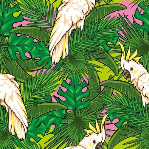 Parrot print swimsuit fabric custom thin high-end floral fabric girls dress DIY clothing patchwork U1