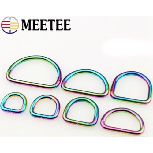 2/4pcs 13/20/25mm D Dee Ring Bag Belt Metal Buckles Webbing Strap Handbag Garment Clasp Pet Collar Leathercraft Accessories F4-6