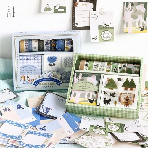 Kawaii Stickers Cute Stickers 120pcs box Lovely Color Printing Material Paper Gift Box Planner Stickers Scrapbooking Stationery
