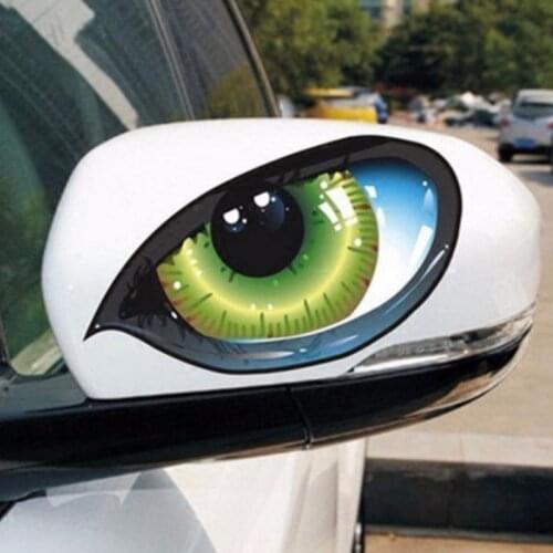 Beautiful Car Sticker 3D 3D Stereo Cat Eyes Animal Decal Car Window Accessories Car Styling PVC 24.5cm X 8cm