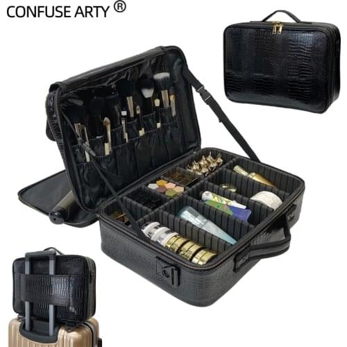 New Beauty Brush Makeup Bag Travel Professional Women Cosmetic Case High Capacity Make Up Box Necessary Waterproof Cosmetic Bag