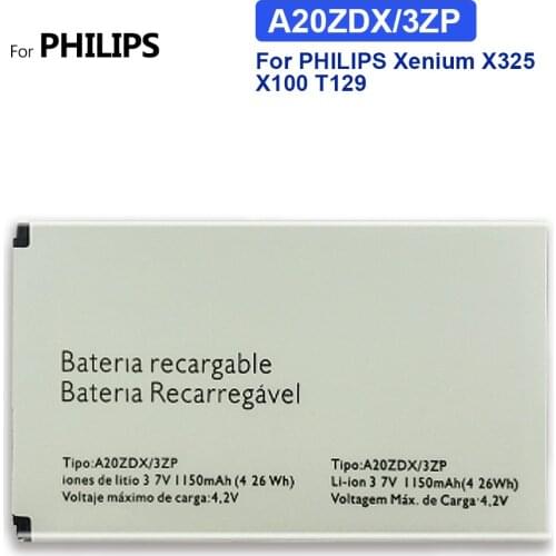 NEW A20ZDX/3ZP Battery For PHILIPS Xenium X325 X100 T129 Smartphone Smart Moble Phone Tracking Number