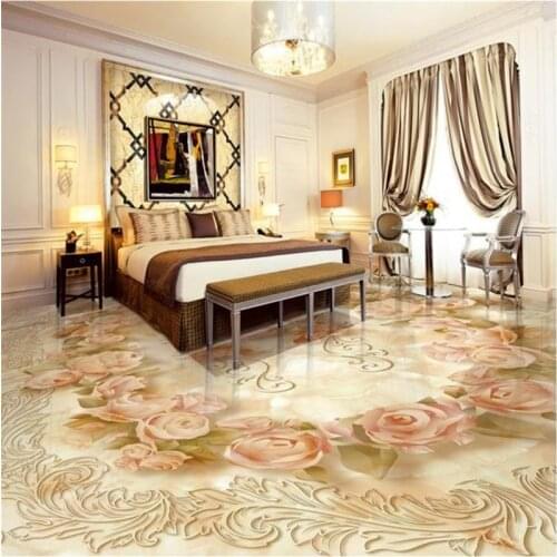 Beibehang 3d floor art custom wallpaper European classical shading pattern 3d floor bathroom waterproof self adhesive wallpaper