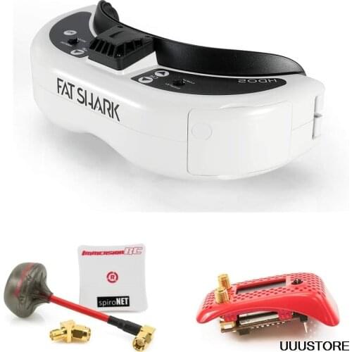 FatShark Dominatior HDO2 FPV Goggles + ImmersionRC rapidFIRE Module + SpiroNET v2 Diversity 2 Antennas Bundle