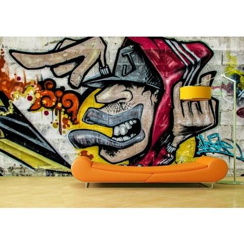 Custom 3D Photo Wallpaper Graffiti Art Removable Wall Papers Self-adhesive Vinyl Wall Sticker Art Home Decor Mural