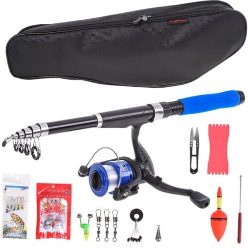 Fishing Rod & Reel Combo Includes 6.2ft FRP Fiber Telescopic Pole, Reel with Storage Bag