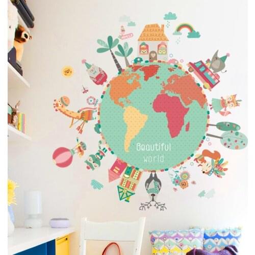 Cartoon Baby Early Education Wall Stickers for Living Room Nursery Kids Room Decor Wall Decal PVC Vinyl Wallpaper Self-adhesive