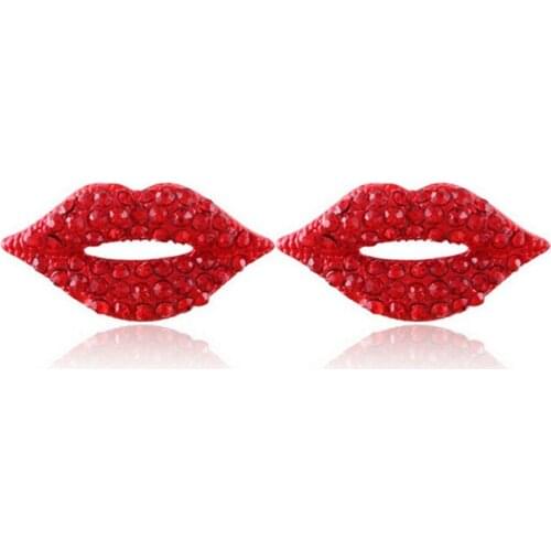 2020 Newest Sexy Flame Red Lips Design Stud Earrings Wedding Pendant Fashion Jewelry Romantic Birthdays Gifts