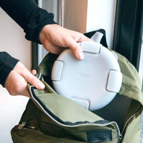 STOJO Bowl Folding Portable Silicone Salad snacks Bowl multi-function folding Office travel Essential Outdoors Picnic Lunch Box