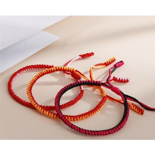 Tibetan Lucky Couple Braided Bracelet Handwoven Knot Rope for Men Women Wrap Bracelets Bangles Prayer Wristband Fashion Jewelry