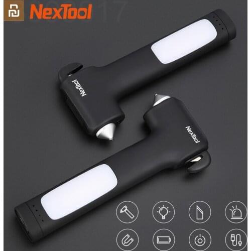In Stock Youpin Nextool 4in1 Multi Safety Hammer Emergency Car Escape Hammer Window Breaker Seatbelt Cutter Flashlight PowerBank