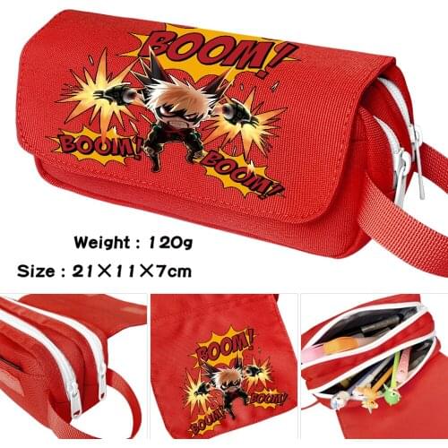 Anime My Hero Academia Waterproof Zipper Pencil Case Cartoon Cosmetic Bag Casual Student MakeUp Bag Stationery Boy Girl Pen Bag