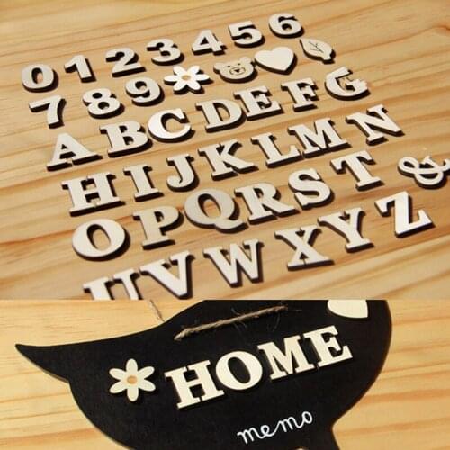 1set Wood DIY Craft Letter and Number Decor Self Stick Decor for Home Accessories Kid Mini Wooden Decor Number Letter Sticker