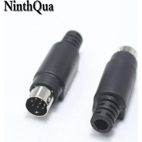 1pcs PLC 8P Male Plug Connector Copper MD8 S Terminal 8 Pin Large Keyboard Solder Chassis Cable Adapter