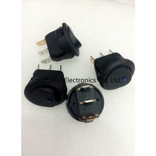 12V24V light blue cat 3 feet 2 files KCD1-202 Round Rocker Switch power switch car modification free shipping