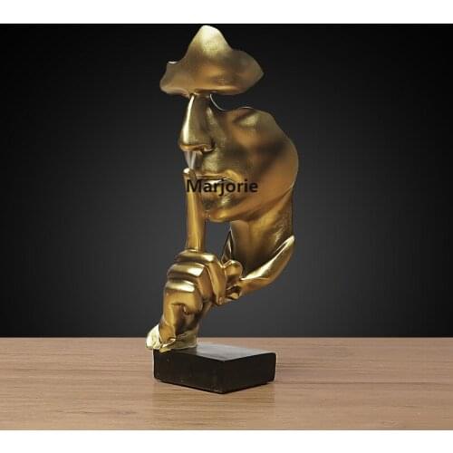 2020 Nordic Abstract Character Silence Is Gold Crafts Decoration Desktop Living Room Office Creative Decoration Decoration