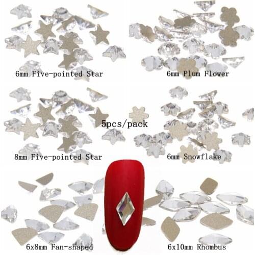 5pcs Gold Backing Glitter Beauty Crystal Strass Glass Rhinestones Many Styles For 3D Nails Art Backpack DIY Design Decorations