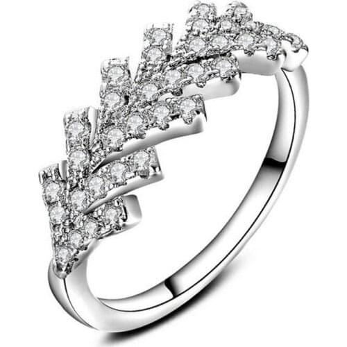 925 Silver colorRings Crystal Compatible With European Fit Original Wedding Brand Ring Jewelry Christmas Gift #176