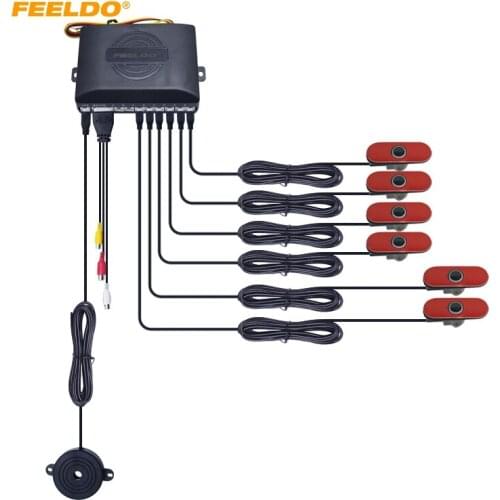 FEELDO 1Set Car Original Style 6-Sensor Video Rearview Visual Parking Sensor Backup Radar System
