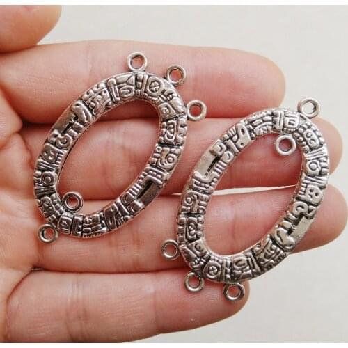 Free Shipping 2 Pcs 51*28mm silver Maya culture earring DIY handmade accessories ancient