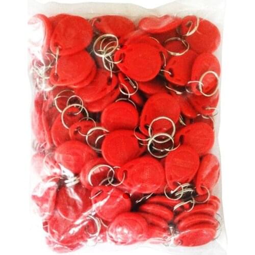100 Pieces/Bag 125KhZ Keychains RFID Proximity ID Card Token Tags Key Fobs For Access Control Reader