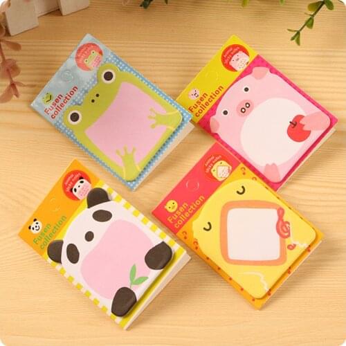 DL Korean stationery cute cartoon animal creative convenience stick N sticker note book mini sticker student supplies