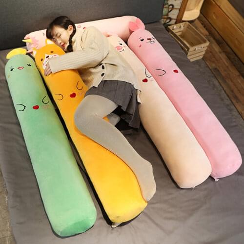 Striped Animals Long Toy Soft Standing Pig Unicorn Dinosaur Corgi Rabbit Sleeping Body Pillow Washable Liner Boys Girls 100cm