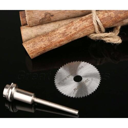 Dophee 32mm Speed Steel Rotary Tools Circular Saw Blade Cutter w/ Mandrel for ABS Wood Plastic Cutter Cutting Cut Off Wheel Disc