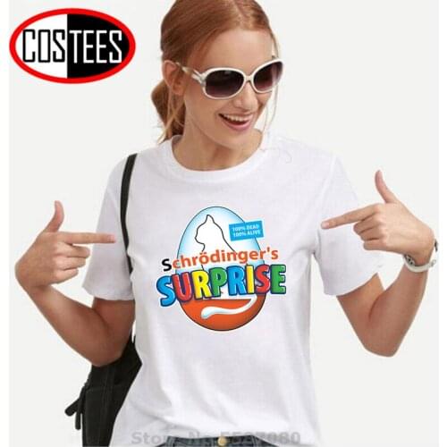 Schrodingers Cat T Shirt women girl Luminous In Dark The Big Bang Theory T-shirt femme camiseta Schrodingers Surprise Tops & Tee