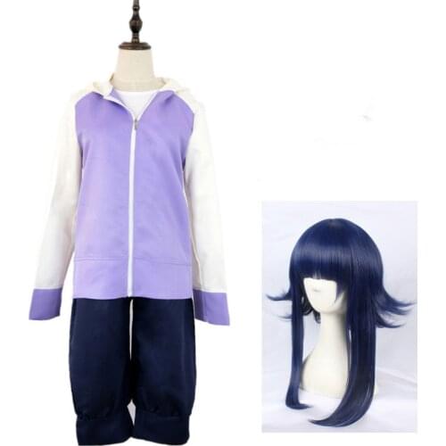 Hinata Hyuga Cosplay Anime Shippuuden 2nd Generation Full Combo Set Cosplay Costume Hoodie Jacket And Wig