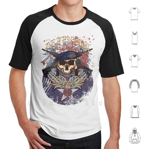 Defensor Fortis Urban Skull T Shirt 6xl Cotton Cool Tee Usaf Air Force Cops Police Security Forces Peacekeeper Skull Beret M 4