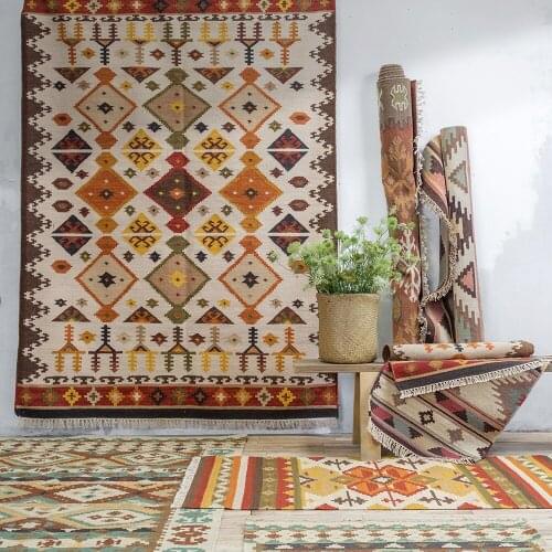 India Kilim Nation Foreign Lands Bomi Wind Geometry Northern Europe Modern A Living Room Carpet Land Pad Tapestry