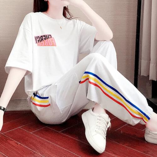 Womens Summer Casual Suit 2021 New Summer Dress Temperament Is Thin, Sports Fashion Suit Two-piece Woman