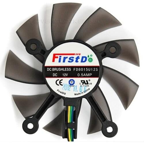 FD8015U12S 75mm Video Card Fan Cooler 4 x 43mm 12V 0.5A 4Wire 4Pin for ASUS HD7850 HD7870 graphics card Cooling