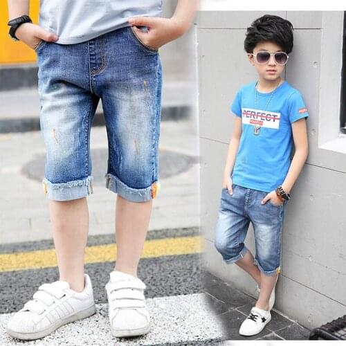 Hot sale 2019 children boys summer good short jeans Kids casual color paints denim shorts pants 4-10 years