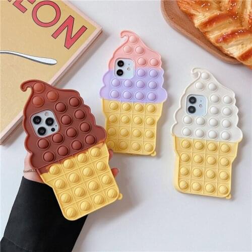 Cartoon Ice cream Soft silicone Phone case For 12 11 Pro Max XR X XS MAX 6 7 8 plus SE 2020 Antistress cute Cover girl kid Gift