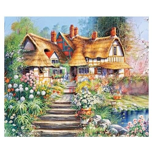 C08290 11CT/14CT/18CT/25CT/28CT oil scenery patterns Counted Cross Stitch DIY Cross Stitch Kits Embroidery Needlework Sets