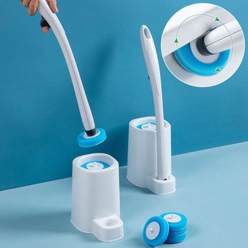 Disposable Toilet Brush Set Toilet Cleaning Brush Wall-Mounted Long Handle Toilet Brush Bathroom Accessories Sets Cleaning Tools