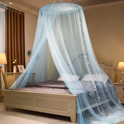 Round Ceiling Mosquito Net 1.8m 1.5m Summer Princess Bed Curtain Encryption Household Mesh Canopy Free Installation Netting