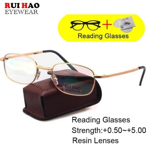 Fold Reading Glasses +0.50~+5.00 Resin Lenses Presbyopic Eyeglasses High-Definition Coating Spectacles Folding Optical Glasses