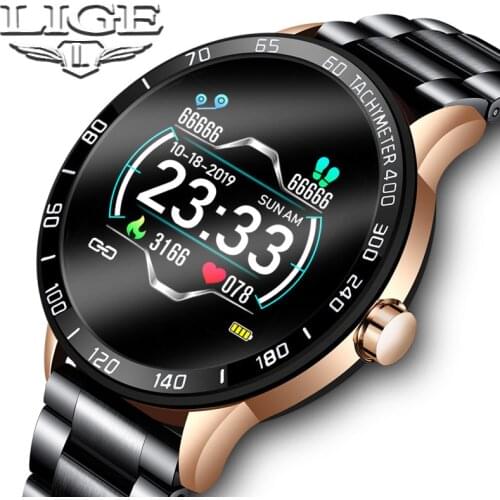 LIGE 2020 New Smart Watch Men Waterproof Sport Heart Rate Blood Pressure Fitness Tracker Smartwatch Pedometer reloj inteligente