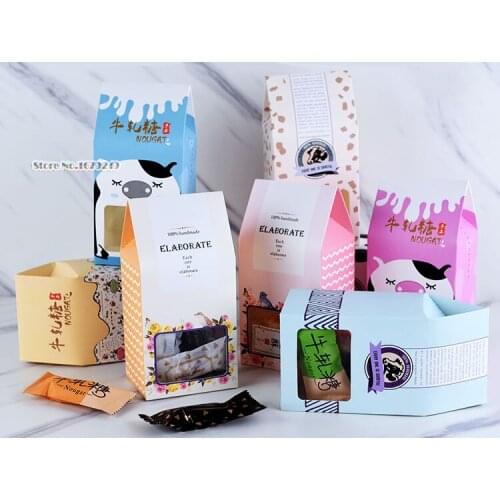 Candy Bag With Window Wedding Kids Birthday Party Candy Cookie box 100pcs/lot free shipping