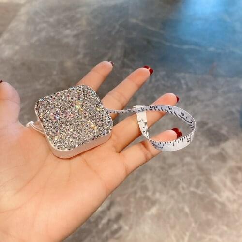 Sparkling Small Rulers Tape Measure Foldable Ruler Portable Mesuring Tape Cute School Supplies Kwaii Acessorios Mini Body Tape