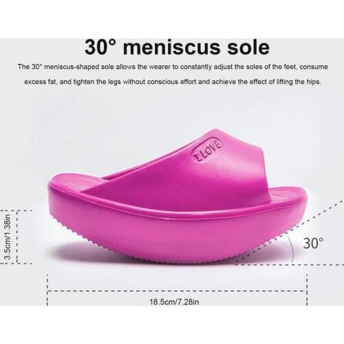 Slimming Leg Slippers Thick-Soled Non-Slip Shoes Durable Slope Heel Yaoyao Particles Massage EVA Thick Bottom Fitness Shoes